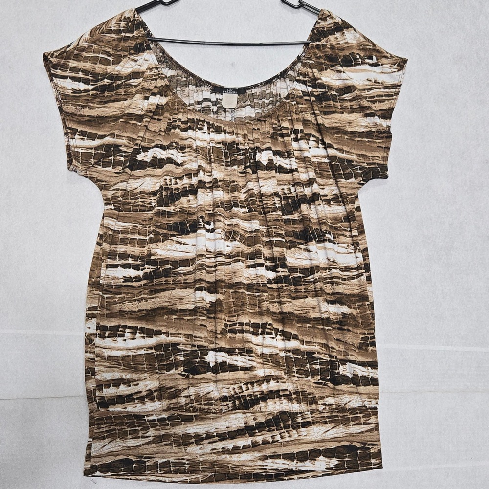 Dynamite Women's Brown Abstract Print Gaucho Style Top 2X ptp 27"